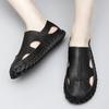 Fashion Men's Summer New Sandals Anti-slip Wearable Leather Sandals Adult Flats Driving Shoes Walk Daily Commute Fashion Trends Sandals