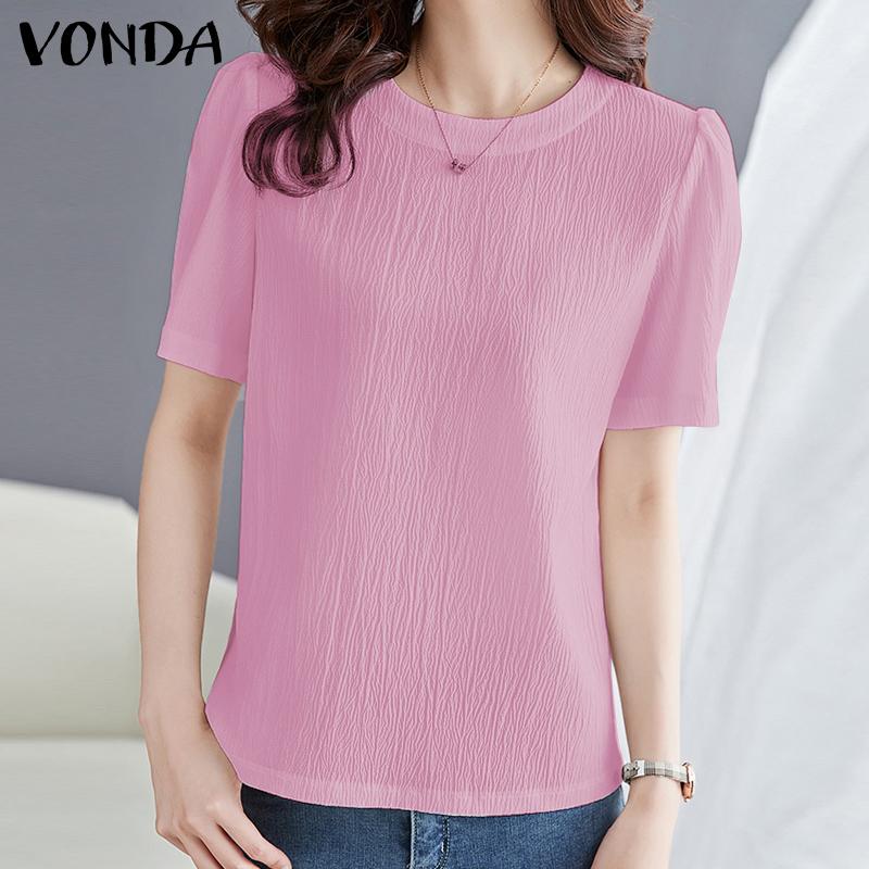 

VONDA женские летние повседневные свободные футболки с короткими рукавами