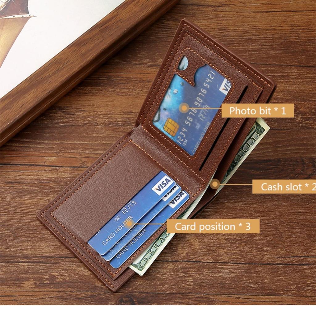 Mannen Inzetstukken Opvouwbare Portemonnees Foto Munt Dunne Portemonnees Zakelijk Geld Credit ID Kaarten Houders Vintage Bescherming Capaciteit Tassen