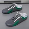 Men's Shoes New One-pedal Bag Head Slippers Doudou Shoes Korean Version Trend Lazy Half Slippers Board Shoes Mesh Casual Shoes