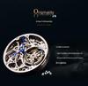 Men's Swiss Movement Waterproof Mechanical Watch with Diamond-Set Skeleton Design and Leather Strap