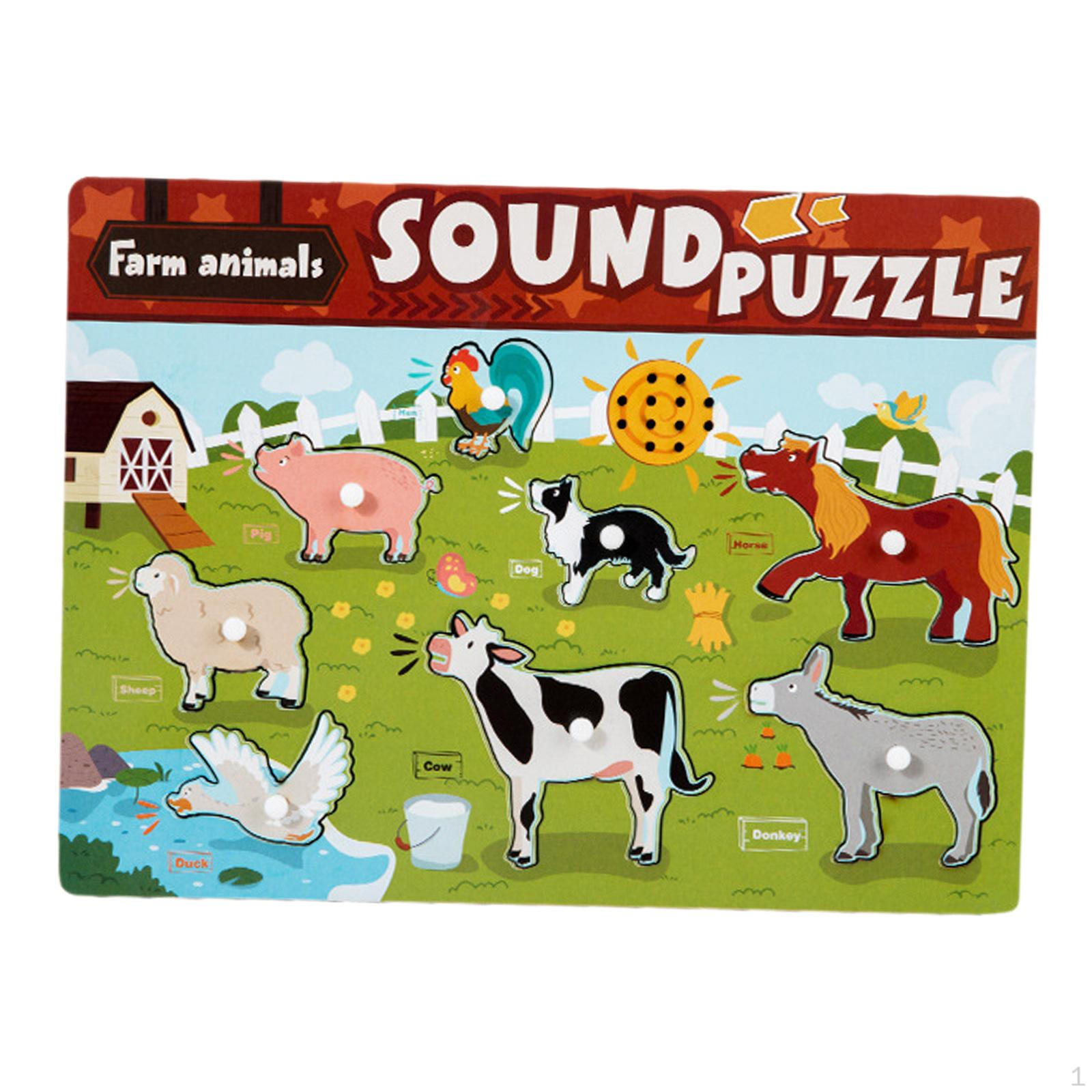 

Sound Puzzle Children Development Pegged Puzzles Wooden Peg for Toddlers 2 3 4 5 Years Animal