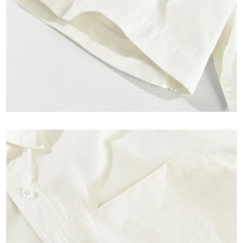 Summer Men Short Sleeve Shirts Daily Casual Loose Shirt Lapel Pure Cotton Button Up Shirt Simple Style Versatile Men's Tops