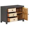 Sideboard Gray and White 75x35x55 cm Solid Mango Wood
