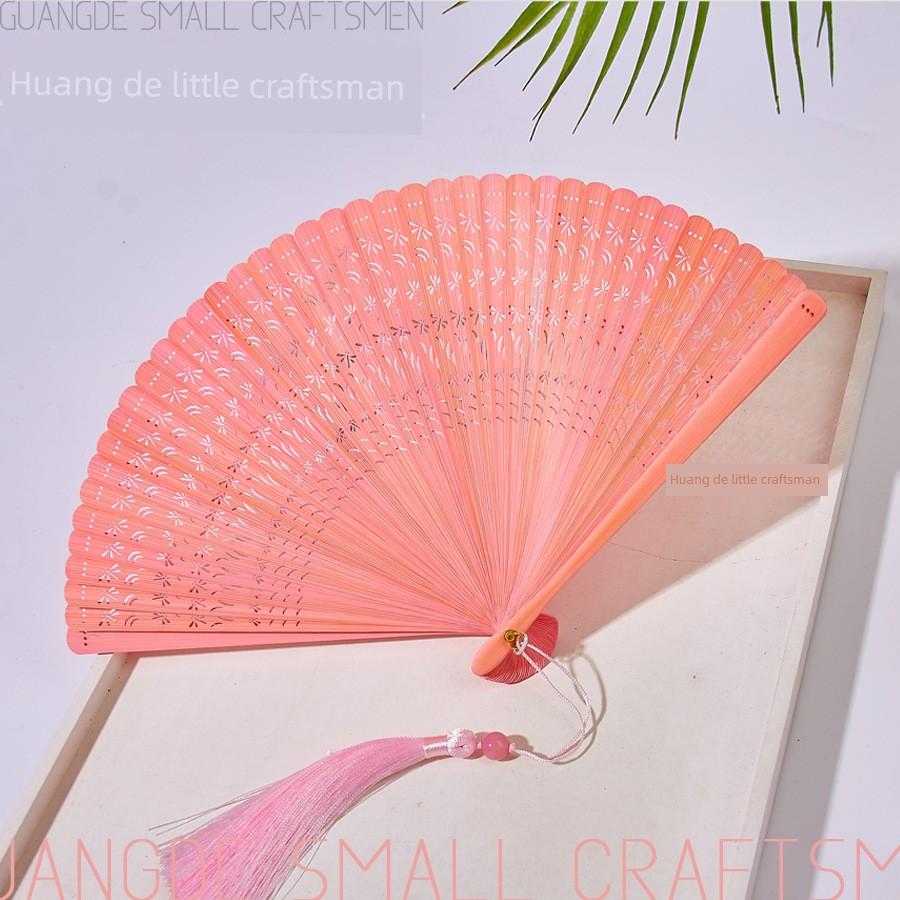 All-Bamboo Folding Fan, New Chinese Style, Mini Fan, Traditional Style, Small Folding Fan for Cheongsam, Retro Portable Folding Fan for Women