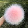 13 15 cm DIY Naturfarbe Echte Waschbärfell Pompons Für Taschen Gestrickte Mütze Hüte Echtes Fuchs Fell Pompon