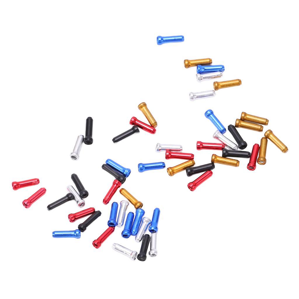 50PCS Bicycle Brake Cable Cap 5 Color Assortment Aluminum Impact Resistant Cable End Crimp