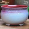 Handmade Medium-Sized Ceramic Pot with Feet – Succulent Planter in Breathable Colored Glaze Coarse Pottery.