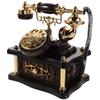Retro Telephone Music Box Vintage Dial Desk Ornament Handmade ABS Decorative Landline Phone for Desktop Shelf Entrance Hall