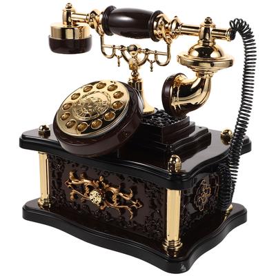 Retro Telefon Pudełko na Muzykę Vintage Tarcza Ornament Biurkowy Ręcznie Robiony ABS Dekoracyjny Telefon Stacjonarny na Biurko Półkę Przedpokój