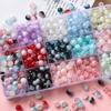 20/50pcs 8/10mm Colorful Glass Crackle Beads Round Spacer Loose Beads for DIY Jewelry Bracelet Necklace Accessories Making