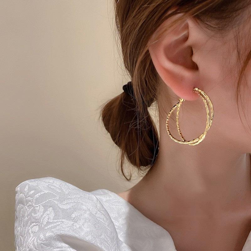 European and American Silver Needle Zircon Earrings: High-End, Versatile, Exaggerated Personality Design