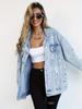 Women's Versatile Ripped Denim Jacket - European & American Style, Loose Fit