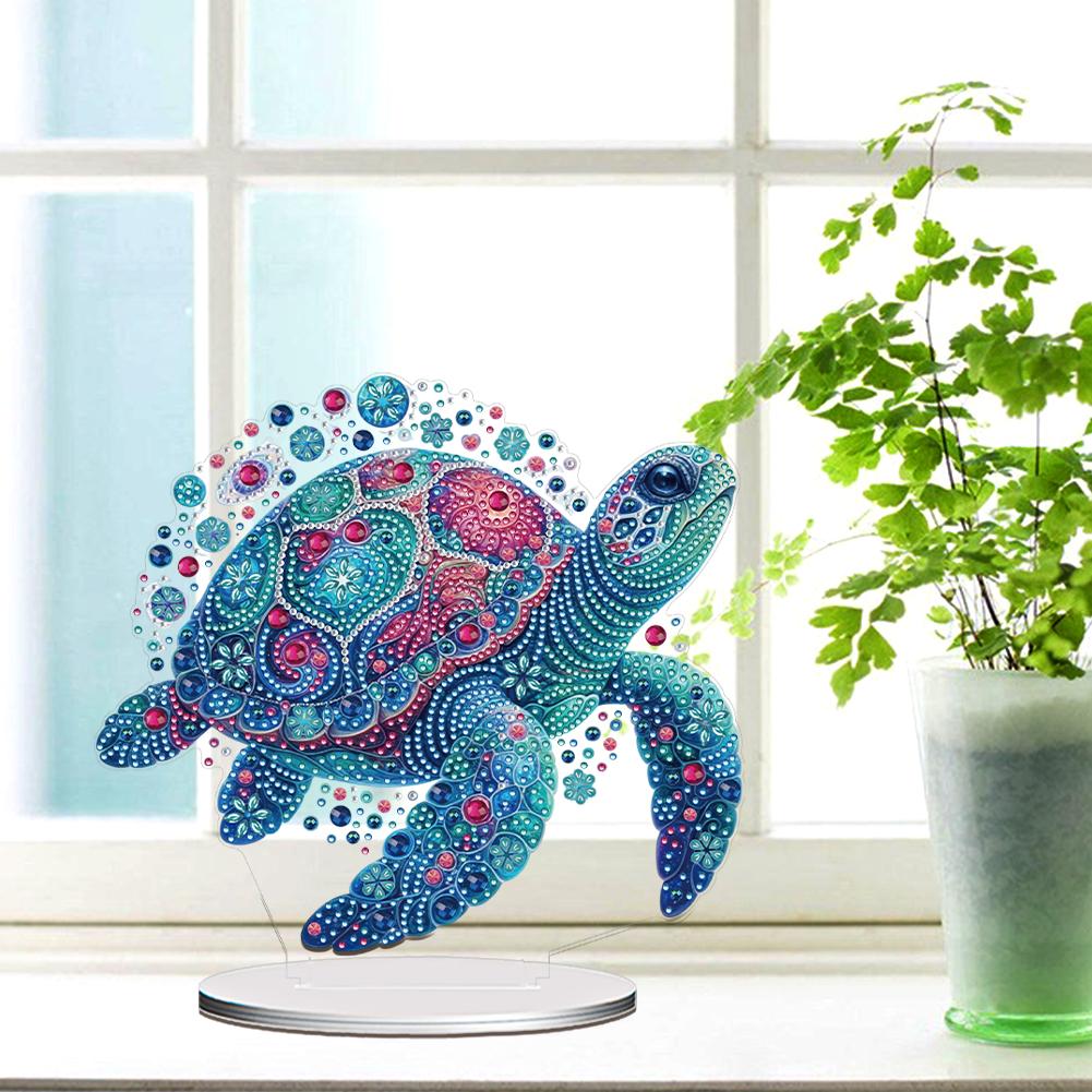 Acrylic 2D Flat Animal DIY Diamond Painting Desktop Ornaments Kit Diamond Painting Desktop Decorations Bedroom Table Decoration