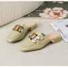 New Women Shoes Modern Leather Slipper Summer Girl Patent Leather Slides High Heels Sandals