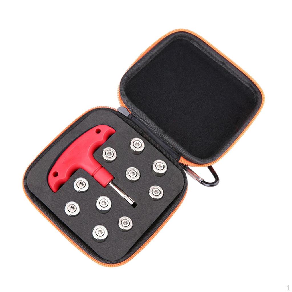 10 Pieces Pool Cue Weight Bolts, Screws, Different Sizes, with Tool,