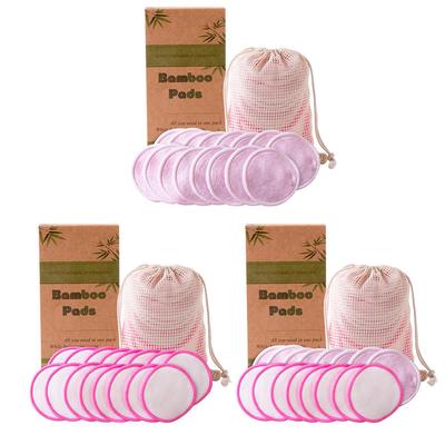 16 Stück runde, wiederverwendbare Wattepads, waschbare Gesichts-Make-up-Entferner-Wischpads