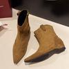 Women's Ankle Boots Low Heels Pointed Toe Suede Fashion Autumn Winter Boots 2025 New Sexy Luxury Rivet Chelsea Boots De Mujer