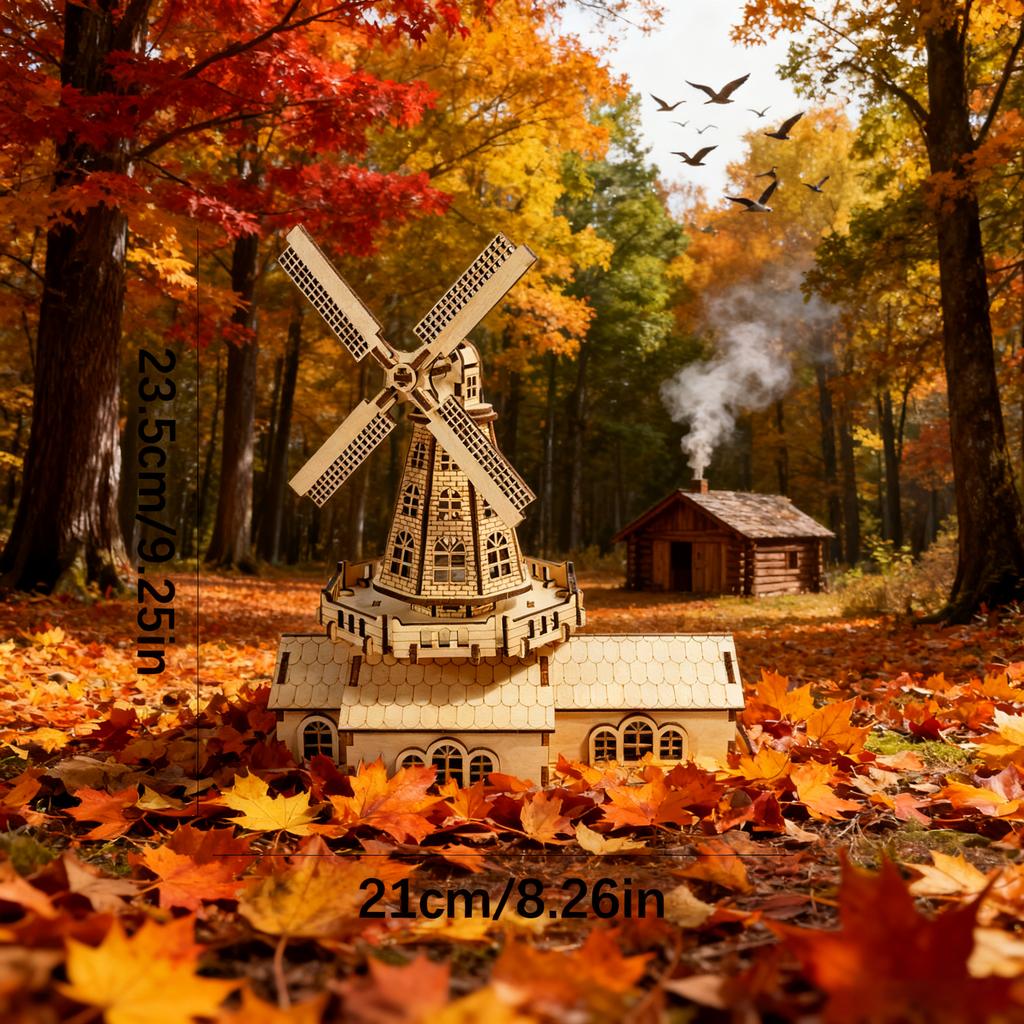3D Wooden DIY Handmade Windmill Model Kit Christmas, Halloween, Thanksgiving Gifts The perfect present for family and friends Ca