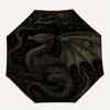 Fantasy Dragon & Tree Circular Wall ArtUmbrella with Cute Design, Portable 3-Fold Compact Umbrella for Men & Women, Valentine's Day Mother's Day Hallo