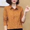 Women S Long Sleeve Polo Collar Striped Slim Fit Casual Blouse