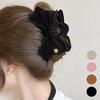 Women's Feminine Winter Hair Velvet Ribbon Clip