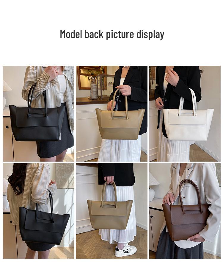 Modna damska torba typu tote na zakupy i do pracy, koreański styl retro, duża pojemność, 2025