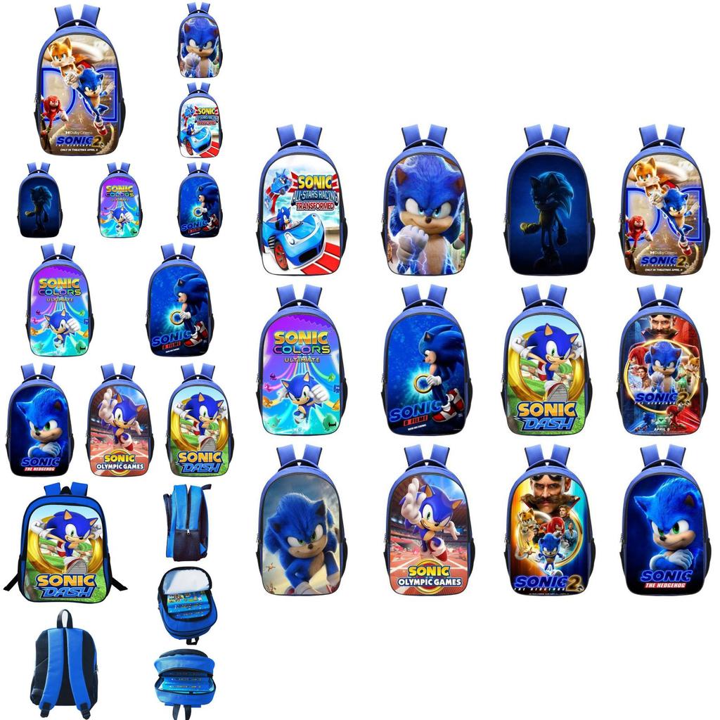 Sonic The Hedgehog 2 Children's Backpack For School Travel Colorful Artwork Unisex Design
