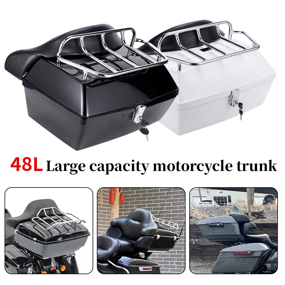 48L Universal Motorcycle Rear Storage Box Tail Luggage Trunk Case Toolbox Scooter Motorbike Motorcycle Trunk Scooter Motorbike