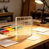 Scrapbooking Stamping Holder Clear Acrylic Placement Block with Guide Lines for Album Making, Journaling, and Creative Paper Projects for Daily Use