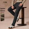 Pantalones Casuales de Sarga Cepillada Gruesa para Hombre Shanshan
