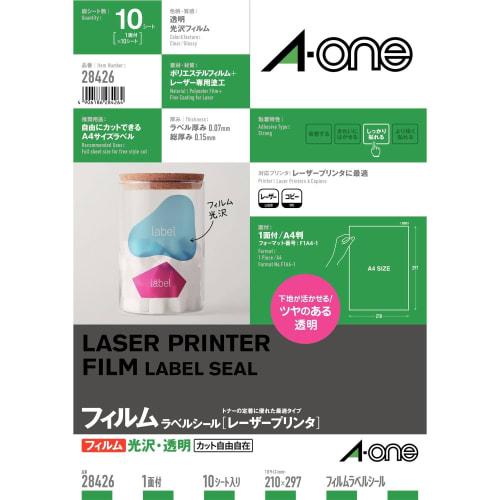 A-One Label Stickers Glossy Transparent Uncut 10 Sheets 28426