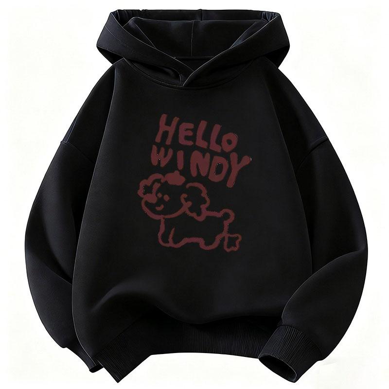 Stylish New Kids' Cartoon-Print Hoodie – Warm, Fleece-Lined, and Thickened for Boys and Girls; Suitable for Autumn/Winter, Casual Wear, and Sports.