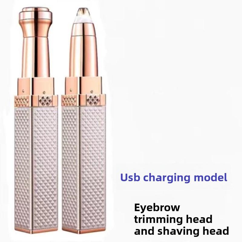 2 In 1 Women Electric Shaver Painless Rechargeable Hair Removal Epilator Portable Body Trimmer for Underarm Facial Mustache