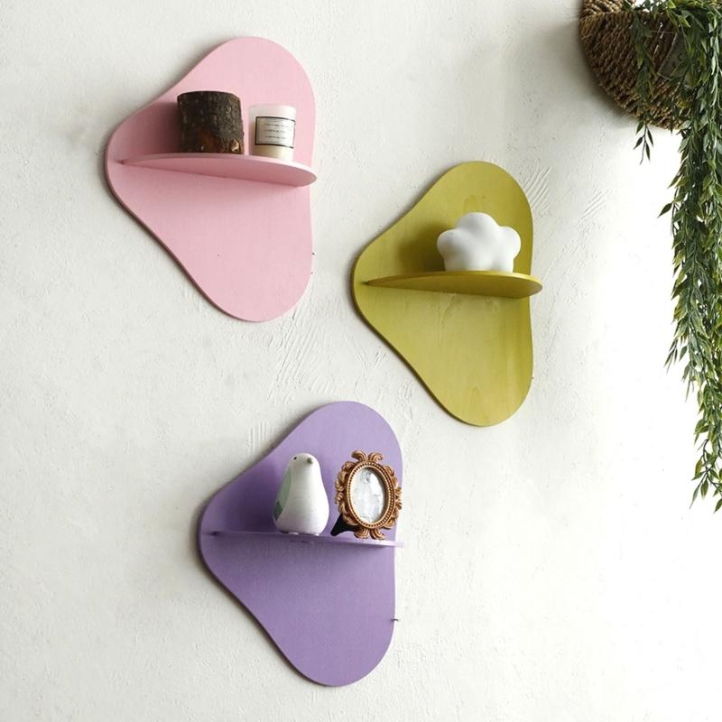 Space Saving Wood Wall Shelf Space Saving Wood Wall Shelf for Crystal Collection in Living Room or Office