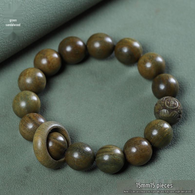 Sandalwood 2.0 Bracelet: Exquisitely Carved Jinbao Ring, Rosewood Red Sandalwood Unisex Buddhist Beads