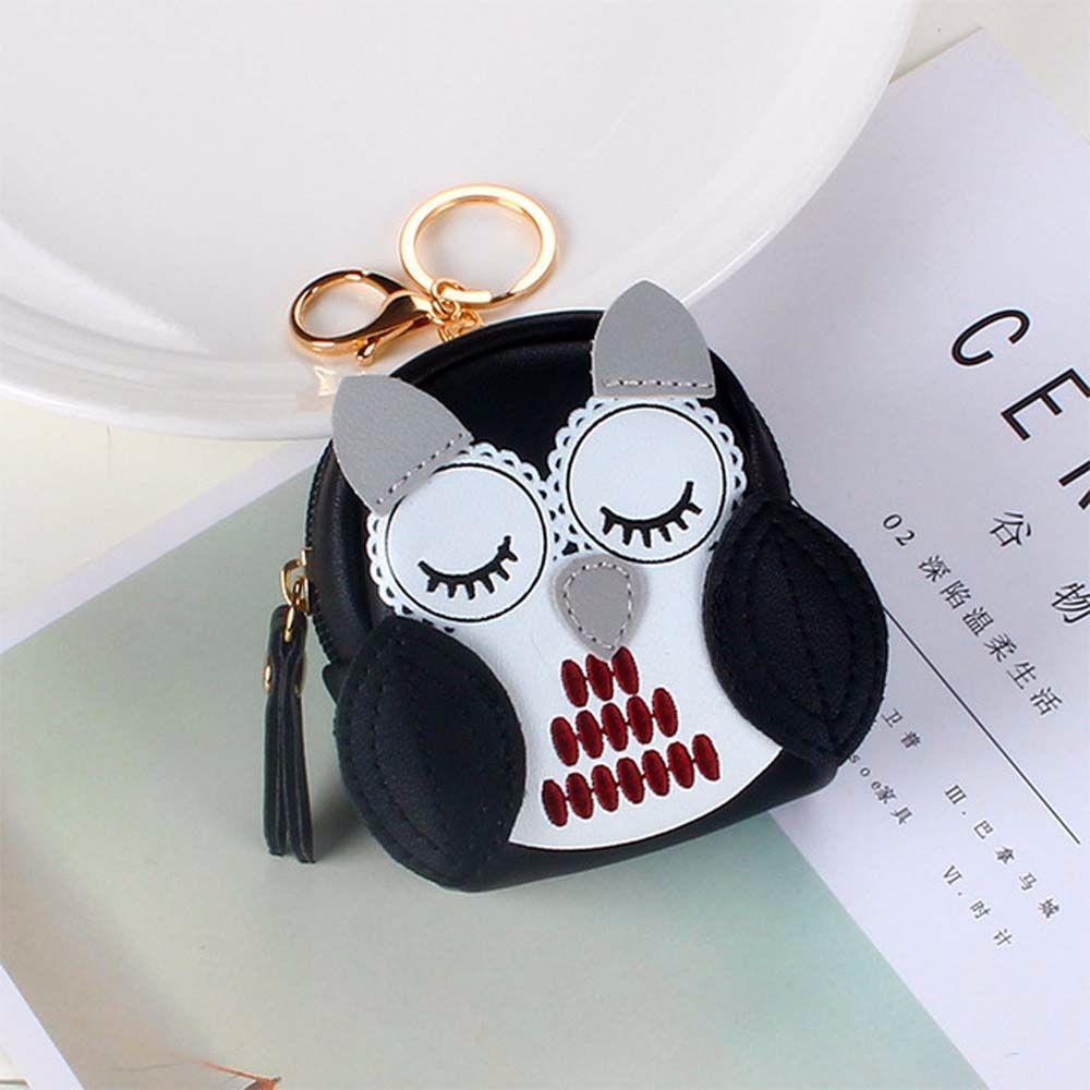 Key Holder Lady Wallet Short Purses Cartoon Car Key Chain Key Bag Owl Coin Purse School Bag Pendant