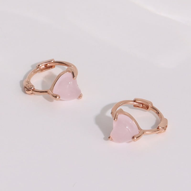 Own 14K Jelly Heart One-Touch Earrings (Individual)