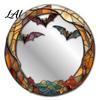Halloween Party Atmosphere Decor Decorative Mirror Wall Stickers with Spiders/Skeletons/Pumpkins Retro Hanging Spooky Skeleton Ornament Lightweight