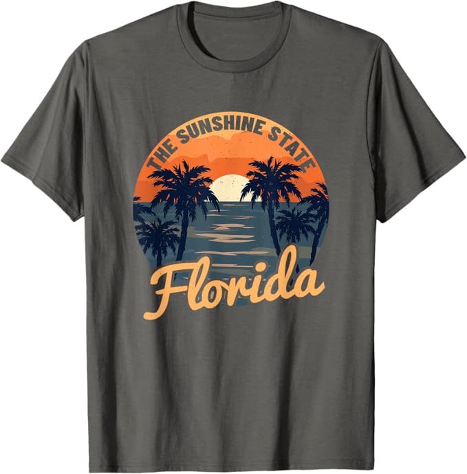 Florida Sunset  Design ze vzpomínek  Klasické tričko Pánské Dámské Letní Móda Vysoce kvalitní Bavlna Kulatý výstřih Krátký rukáv Horní díl