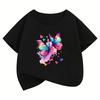 TShirt Printed Graphic Butterfly T Shirt Girls Summer Short Sleeve Tops TShirts Cute Girls Clothes Childrens Kids Tee