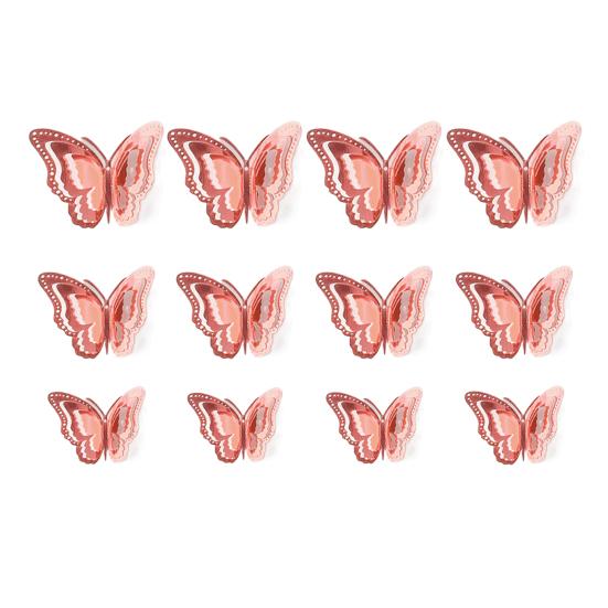 

12 шт. стикер стены красивый 3D эффект прозрачная текстура форма пол полые наклейки на стену розового золота