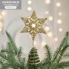 Christmas Tree Top Star Wrought Iron Ornament Five-Pointed Star Sequined Atmosphere Christmas Decorations Accessories