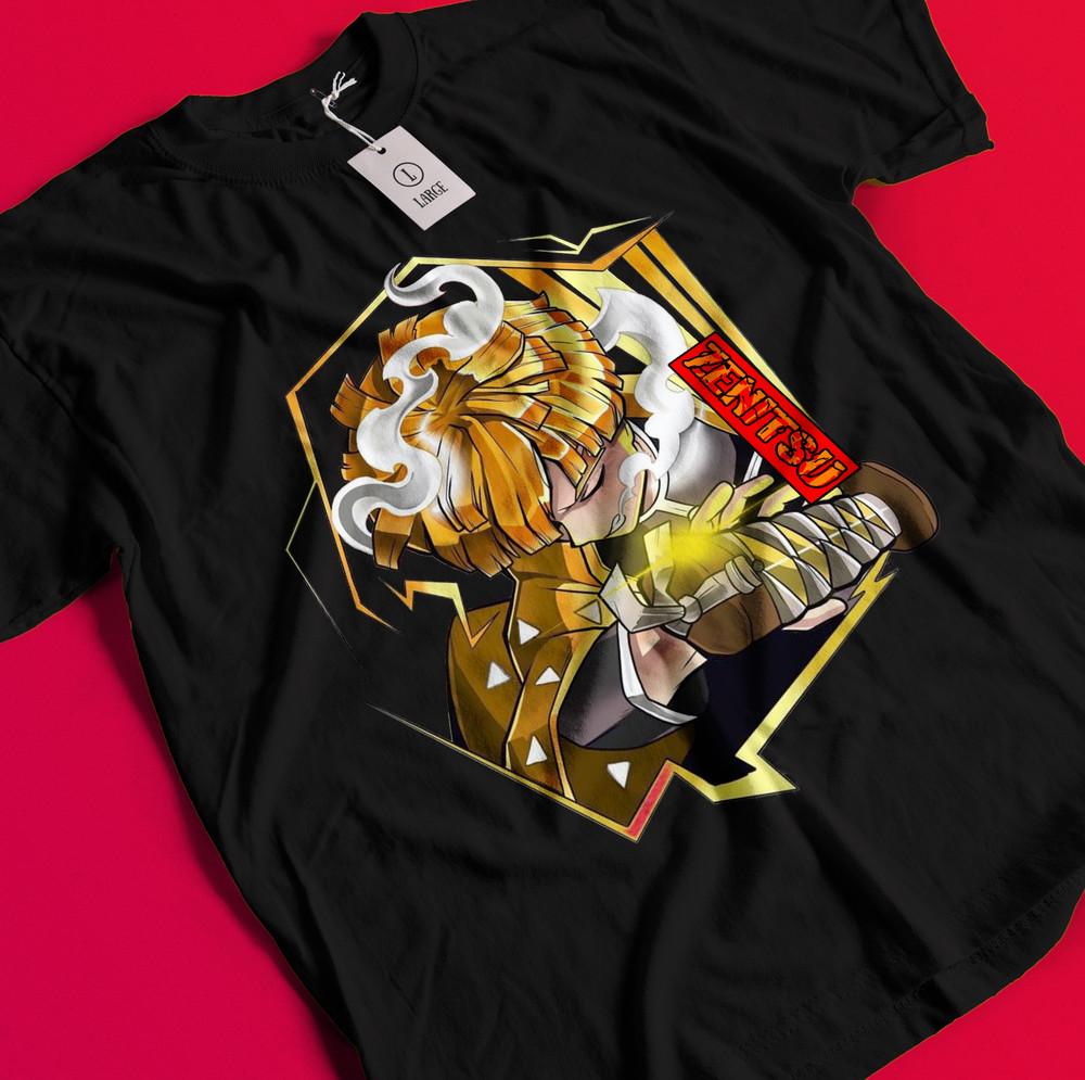 

Demon Slayer Shirt Zenitsu Tshirt Tanjiro T-Shirt Muzan Doma Tee Inosuke Nezuko BB651 2XL