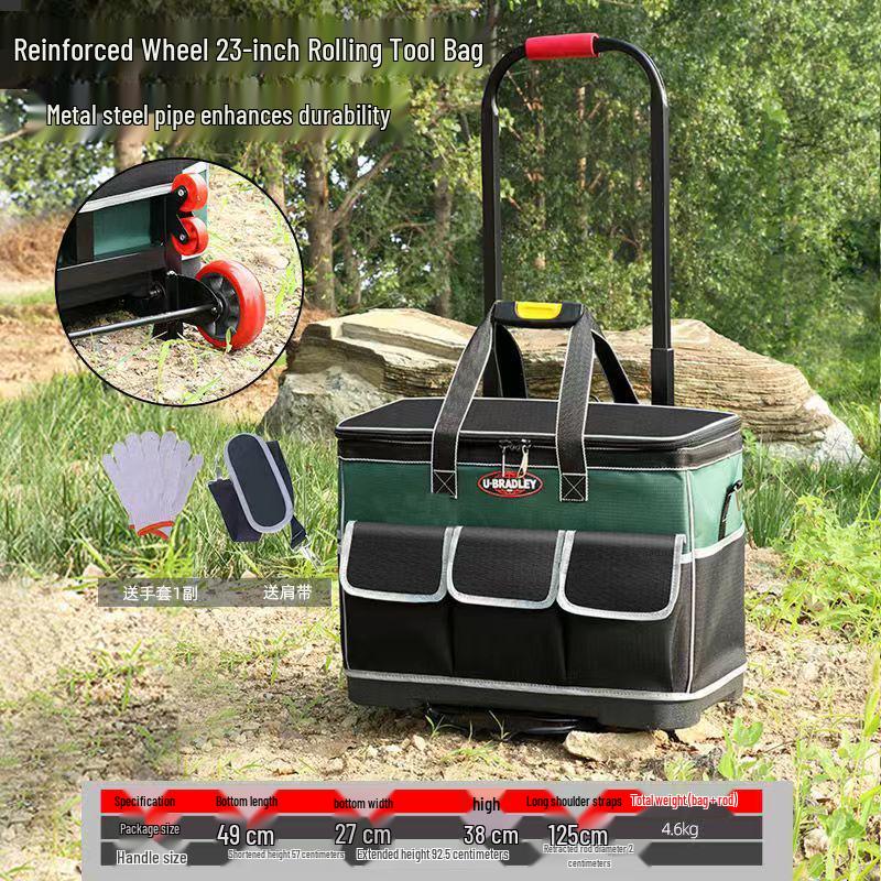 Slitstark axelverktygsväska i canvas för män - Multifunktionell, förtjockad, slitstark för elektriker & byggnadsarbetare