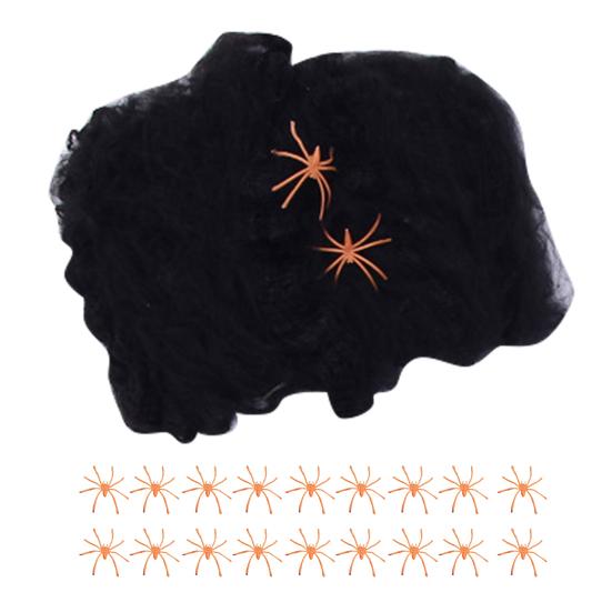 Barevné Halloweenské pavučiny Roztažitelné bavlněné pavučiny Elastické Strašidelné párty scénické rekvizity pro Halloweenské a Štědrovečerní večírky