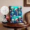 5D DIY Frameless Pearl Painting Jellyfish Pattern Painting Kit, Suitable for Home Living Room Bedroom and Other Wall Decoration Art Paintings