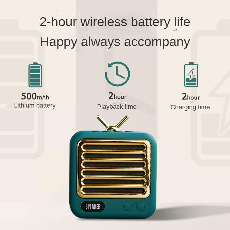 Retro Bluetooth Speaker, Small Speaker, Mini Subwoofer, High Sound Quality, Loud Volume, Portable Audio