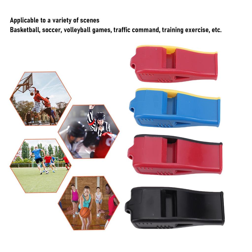 4pcs Sports Whistle Loud Crisp Sound Whistle with Lanyard for Volleyball Basketball Soccer Referees