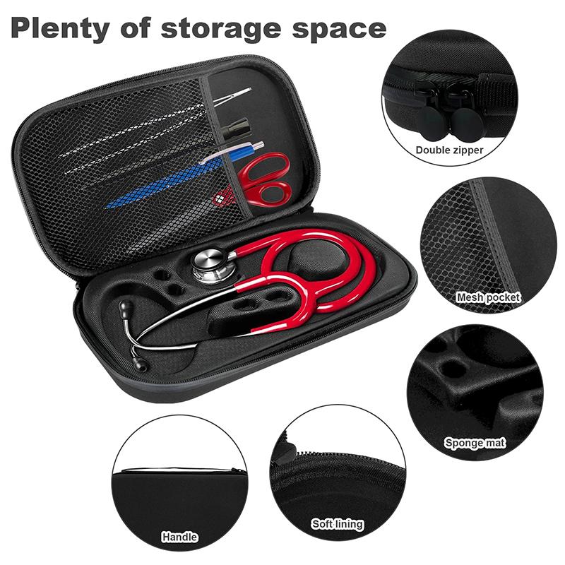 Portable Stethoscope Case Storage Box Shockproof Lightweight Stethoscope Organizer Bag EVA Hard Carrying Bag Protective Case